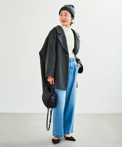 le.coeur blanc（ルクールブラン）の「フリルリブニット（ニット/セーター・レディース・オフホワイト/グレー/ブラック・38）」の18枚目の写真