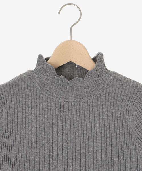 le.coeur blanc（ルクールブラン）の「フリルリブニット（ニット/セーター・レディース・オフホワイト/グレー/ブラック・38）」の10枚目の写真