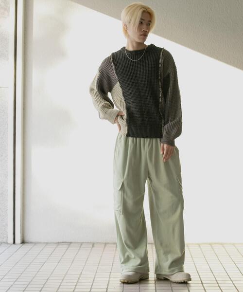 SENSE OF PLACE by URBAN RESEARCH（センスオブプレイスバイアーバンリサーチ）の「ブロッキングステッチクルーネックニット（ニット/セーター・メンズ・ブラック/ネイビー/レッド・MEDIUM/LARGE）」の9枚目の写真