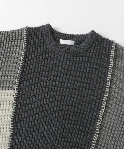 SENSE OF PLACE by URBAN RESEARCH（センスオブプレイスバイアーバンリサーチ）の「ブロッキングステッチクルーネックニット（ニット/セーター・メンズ・ブラック/ネイビー/レッド・MEDIUM/LARGE）」の11枚目の写真