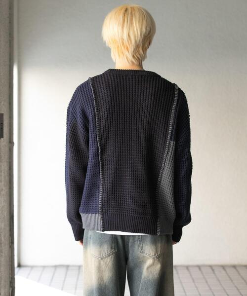 SENSE OF PLACE by URBAN RESEARCH（センスオブプレイスバイアーバンリサーチ）の「ブロッキングステッチクルーネックニット（ニット/セーター・メンズ・ブラック/ネイビー/レッド・MEDIUM/LARGE）」の21枚目の写真