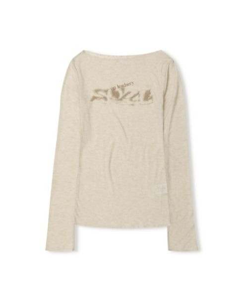 LEATHERY（レザリー）の「Loose fit Boat neck Long-Sleeve（Tシャツ/カットソー・レディース・ピンク/オートミール/ブラック/アイボリー/ブラウン・SMALL/MEDIUM）」の9枚目の写真