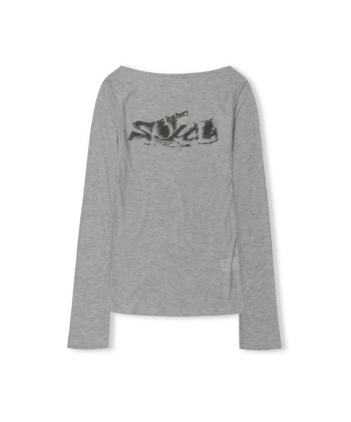 LEATHERY（レザリー）の「Loose fit Boat neck Long-Sleeve（Tシャツ/カットソー・レディース・ピンク/オートミール/ブラック/アイボリー/ブラウン・SMALL/MEDIUM）」の11枚目の写真