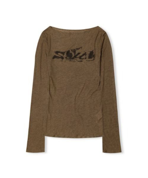 LEATHERY（レザリー）の「Loose fit Boat neck Long-Sleeve（Tシャツ/カットソー・レディース・ピンク/オートミール/ブラック/アイボリー/ブラウン・SMALL/MEDIUM）」の12枚目の写真
