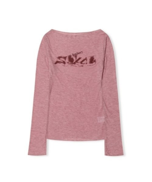 LEATHERY（レザリー）の「Loose fit Boat neck Long-Sleeve（Tシャツ/カットソー・レディース・ピンク/オートミール/ブラック/アイボリー/ブラウン・SMALL/MEDIUM）」の13枚目の写真