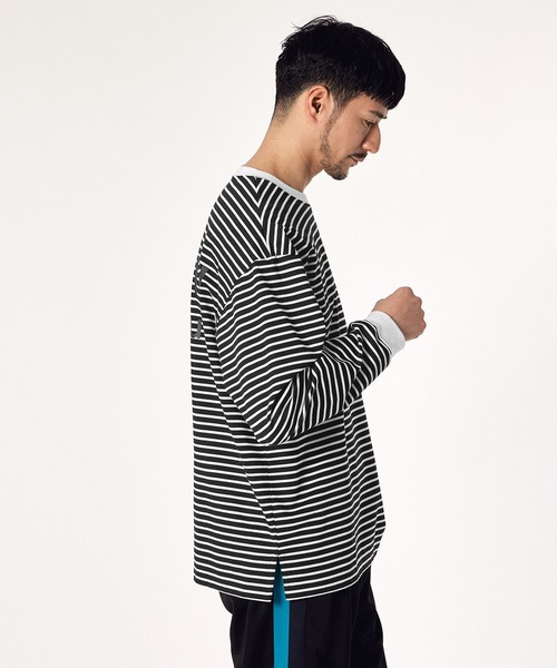 LANVIN en Bleu（ランバンオンブルー）の「【LANVIN en Bleu ESSENTIAL】REYNIE / ”エッセンシャル” ボーダー ロングスリーブTシャツ（Tシャツ/カットソー・メンズ・レッド/ネイビー/ブラック・LARGE/X-LARGE/MEDIUM）」の9枚目の写真