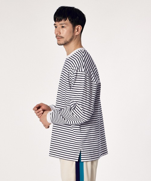 LANVIN en Bleu（ランバンオンブルー）の「【LANVIN en Bleu ESSENTIAL】REYNIE / ”エッセンシャル” ボーダー ロングスリーブTシャツ（Tシャツ/カットソー・メンズ・レッド/ネイビー/ブラック・LARGE/X-LARGE/MEDIUM）」の10枚目の写真