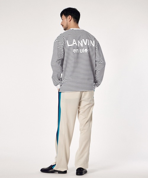 LANVIN en Bleu（ランバンオンブルー）の「【LANVIN en Bleu ESSENTIAL】REYNIE / ”エッセンシャル” ボーダー ロングスリーブTシャツ（Tシャツ/カットソー・メンズ・レッド/ネイビー/ブラック・LARGE/X-LARGE/MEDIUM）」の4枚目の写真