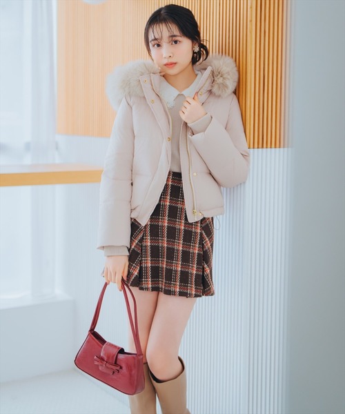 WILLSELECTION（ウィルセレクション）の「ボックスタックツイードチェックミニスカート（スカート・レディース・ホワイト系その他/ブラウン系その他・FREE）」の10枚目の写真