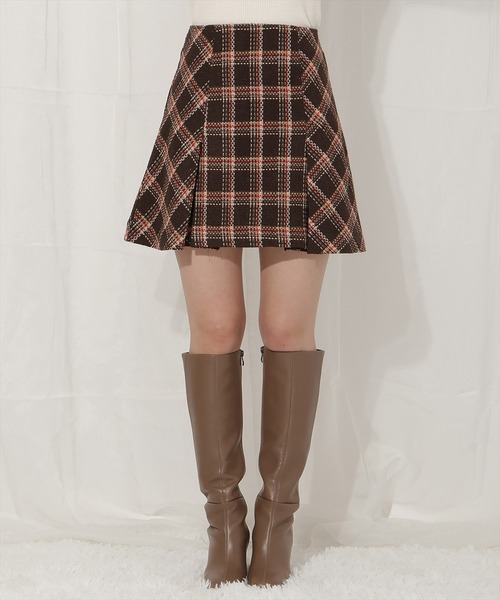 セール】ボックスタックツイードチェックミニスカート（スカート