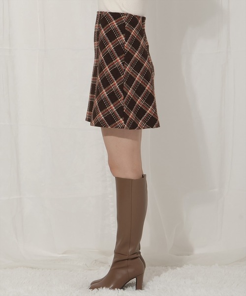 WILLSELECTION（ウィルセレクション）の「ボックスタックツイードチェックミニスカート（スカート・レディース・ホワイト系その他/ブラウン系その他・FREE）」の13枚目の写真
