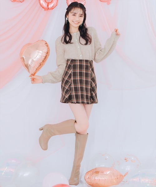 WILLSELECTION（ウィルセレクション）の「ボックスタックツイードチェックミニスカート（スカート・レディース・ホワイト系その他/ブラウン系その他・FREE）」の18枚目の写真