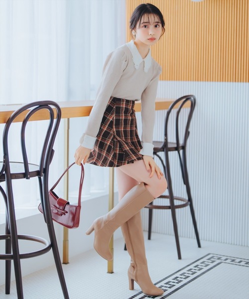 WILLSELECTION（ウィルセレクション）の「ボックスタックツイードチェックミニスカート（スカート・レディース・ホワイト系その他/ブラウン系その他・FREE）」の21枚目の写真