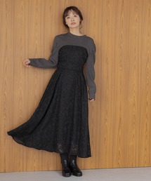 mysty woman | シアーフラワードッキングワンピース 289943(ワンピース)