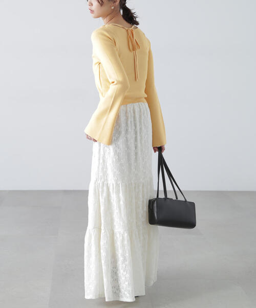 FREE'S MART（フリーズマート）の「◇キャミレイヤードニットカーディガン（ニット/セーター・レディース・ホワイト/ネイビー/イエロー/ブルー・FREE）」の18枚目の写真