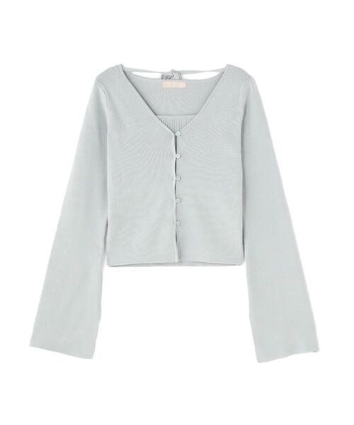 FREE'S MART（フリーズマート）の「◇キャミレイヤードニットカーディガン（ニット/セーター・レディース・ホワイト/ネイビー/イエロー/ブルー・FREE）」の16枚目の写真