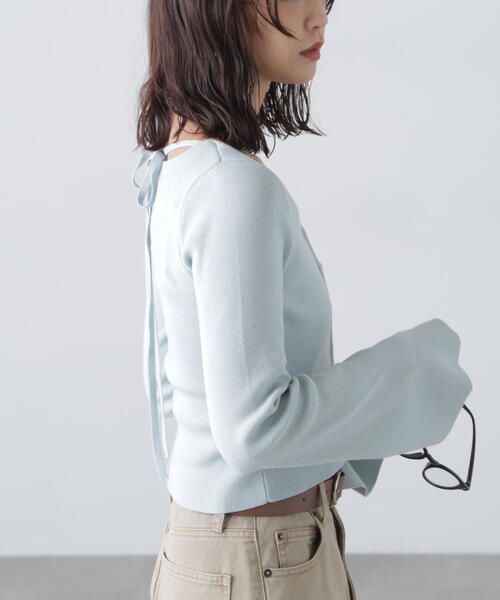 FREE'S MART（フリーズマート）の「◇キャミレイヤードニットカーディガン（ニット/セーター・レディース・ホワイト/ネイビー/イエロー/ブルー・FREE）」の17枚目の写真