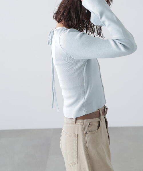 FREE'S MART（フリーズマート）の「◇キャミレイヤードニットカーディガン（ニット/セーター・レディース・ホワイト/ネイビー/イエロー/ブルー・FREE）」の7枚目の写真