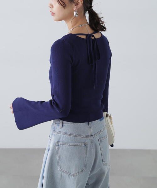 FREE'S MART（フリーズマート）の「◇キャミレイヤードニットカーディガン（ニット/セーター・レディース・ホワイト/ネイビー/イエロー/ブルー・FREE）」の9枚目の写真