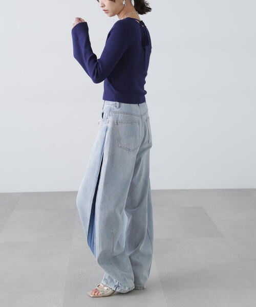 FREE'S MART（フリーズマート）の「◇キャミレイヤードニットカーディガン（ニット/セーター・レディース・ホワイト/ネイビー/イエロー/ブルー・FREE）」の8枚目の写真