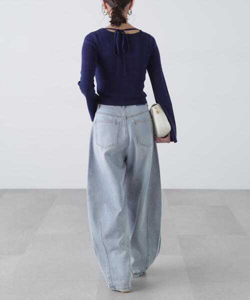 FREE'S MART（フリーズマート）の「◇キャミレイヤードニットカーディガン（ニット/セーター・レディース・ホワイト/ネイビー/イエロー/ブルー・FREE）」の12枚目の写真