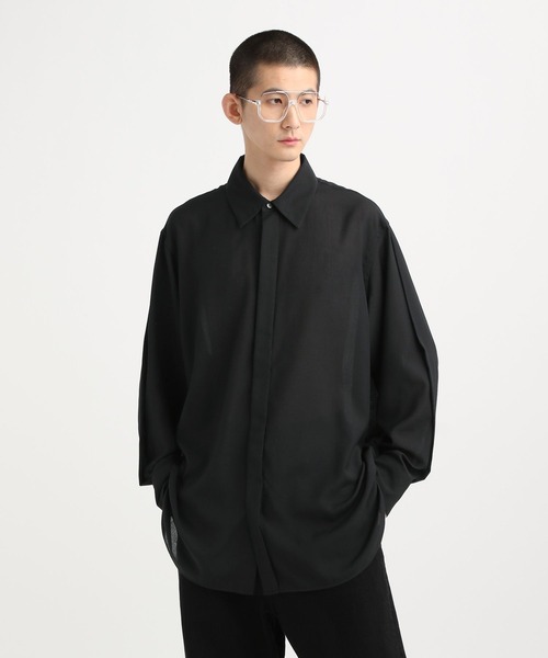 STERNBERG(スタンバーグ)の「テクノウールトロボイルシアーシャツ(シャツ/ブラウス・メンズ・ブラック/ブルー/ベージュ・SMALL/MEDIUM/LARGE)」の7枚目の写真