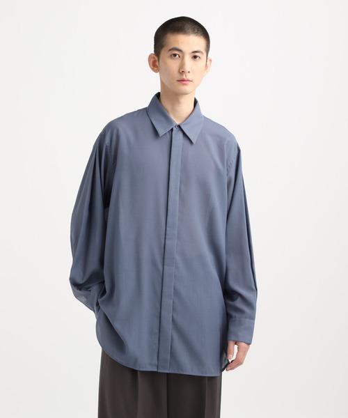 STERNBERG(スタンバーグ)の「テクノウールトロボイルシアーシャツ(シャツ/ブラウス・メンズ・ブラック/ブルー/ベージュ・SMALL/MEDIUM/LARGE)」の20枚目の写真