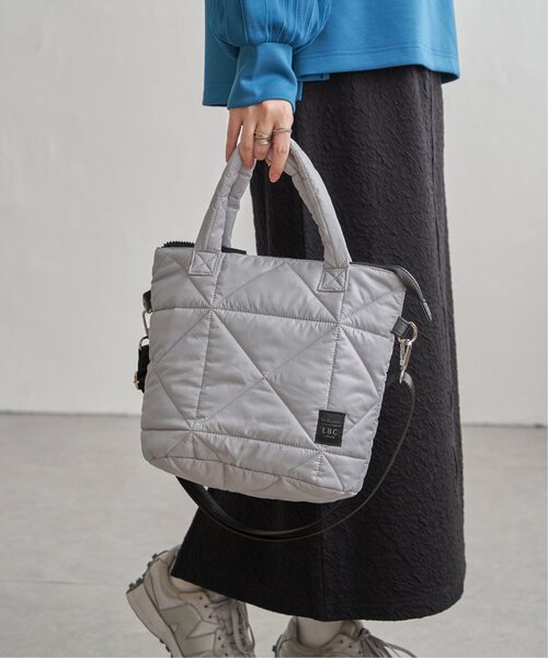 LBC（エルビーシー）の「キルティング2WAYトートバッグ（ショルダーバッグ・レディース・ピンク/オフホワイト/グレー・FREE）」の2枚目の写真