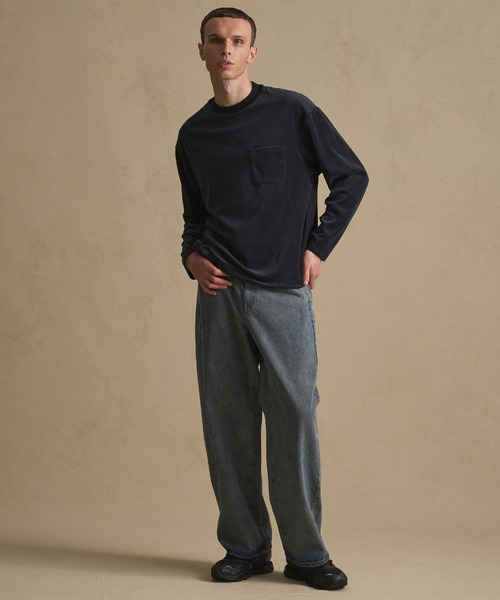 PUBLIC TOKYO（パブリックトウキョウ）の「ベロアウォームコードプルオーバー（スウェット・メンズ・ダークネイビー/ダークブラウン・2/1）」の18枚目の写真