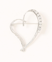 qualite（カリテ）の「ラインストーンハートブローチ（ブローチ/コサージュ）」