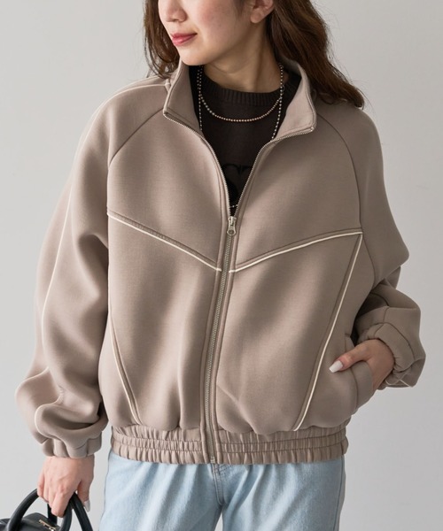 Sugar spoon（シュガースプーン）の「・SUGAR SPOON ライントラックジャケット（ジャージ・レディース・ライトグレー/モカ/ブラック・FREE）」の3枚目の写真