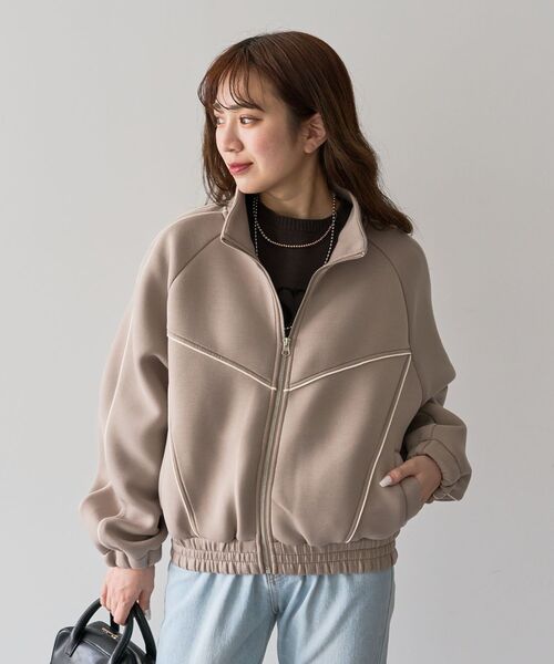 Sugar spoon（シュガースプーン）の「・SUGAR SPOON ライントラックジャケット（ジャージ・レディース・ライトグレー/モカ/ブラック・FREE）」の4枚目の写真