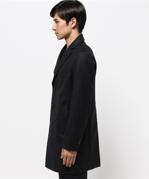 SHIPS（シップス）の「SC: ウール ボンディング チェスターコート （ソリッド）（チェスターコート・メンズ・ネイビー・MEDIUM/X-LARGE/LARGE/SMALL）」の2枚目の写真