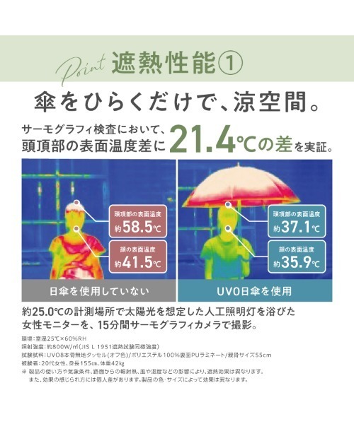 UVO（ウーボ）の「★完全遮光100% 最強の日傘「UVO（ウーボ）」CALM 8本骨 長傘 無地 Wpc.（長傘・レディース・ブラック/ライトブラウン/グレー/ブルー/グリーン/ピンク/ベージュ・FREE）」の21枚目の写真