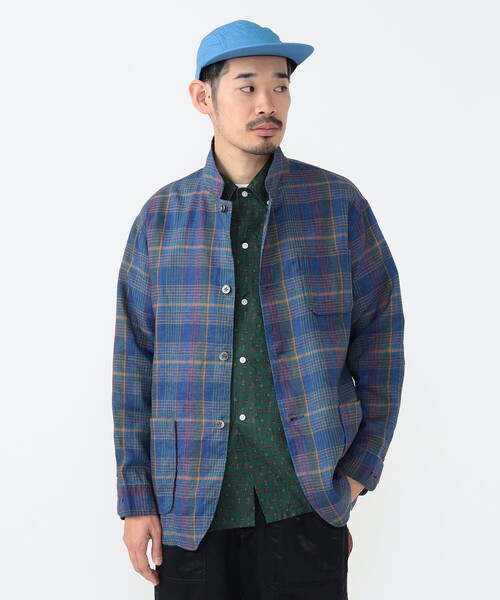 BEAMS PLUS（ビームスプラス）の「4ボタン メッシュ チェック カフス ジャケット（その他アウター・メンズ・オリーブ/ネイビー・M/L/XL/S）」の10枚目の写真