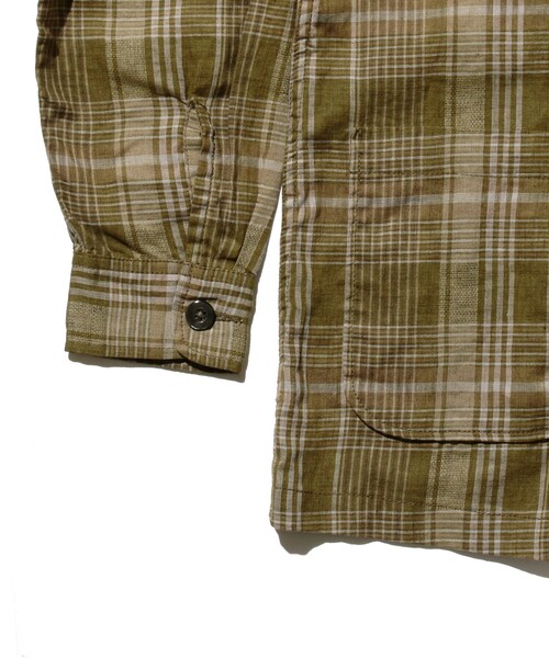BEAMS PLUS（ビームスプラス）の「4ボタン メッシュ チェック カフス ジャケット（その他アウター・メンズ・オリーブ/ネイビー・M/L/XL/S）」の12枚目の写真