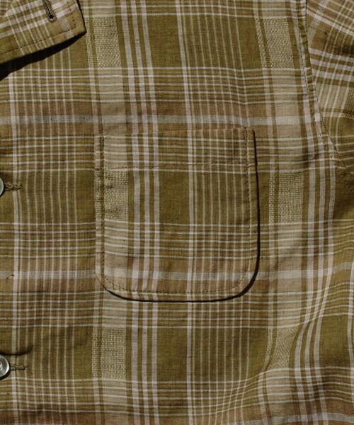 BEAMS PLUS（ビームスプラス）の「4ボタン メッシュ チェック カフス ジャケット（その他アウター・メンズ・オリーブ/ネイビー・M/L/XL/S）」の13枚目の写真