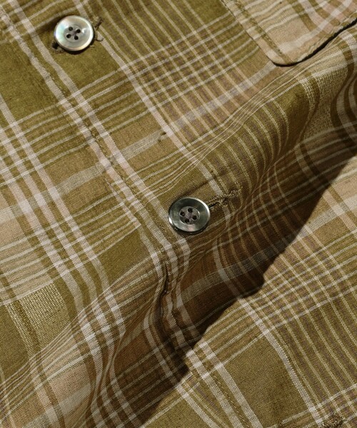 BEAMS PLUS（ビームスプラス）の「4ボタン メッシュ チェック カフス ジャケット（その他アウター・メンズ・オリーブ/ネイビー・M/L/XL/S）」の14枚目の写真
