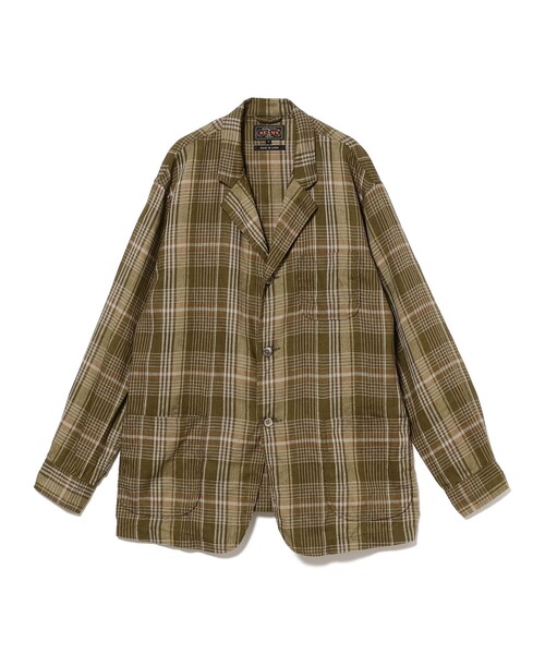 BEAMS PLUS（ビームスプラス）の「4ボタン メッシュ チェック カフス ジャケット（その他アウター・メンズ・オリーブ/ネイビー・M/L/XL/S）」の16枚目の写真
