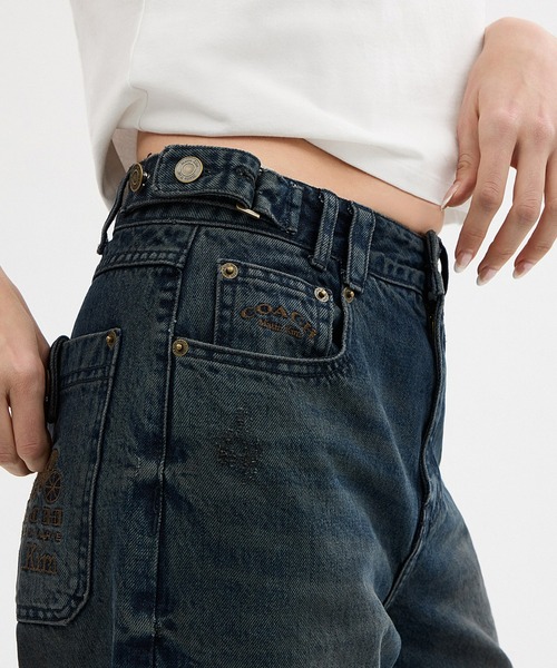 最終値下げCoach Matin Kim ウォッシュド レイヤードデニムパンツS COACH（コーチ）の「【COACH MATIN KIM】ウォッシュド レイヤード