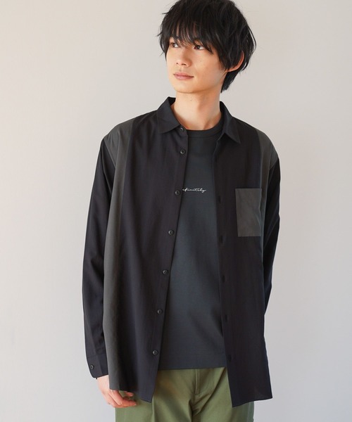 GLOBAL WORK(グローバルワーク)の「サラサマ切り替えシャツ/長袖/234564(シャツ/ブラウス・メンズ・ライトグレー/ブラック/ネイビー/ブルー/チャコール・SMALL/MEDIUM/LARGE/X-LARGE/X-SMALL/3XL/XX-LARGE)」の10枚目の写真
