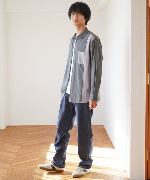GLOBAL WORK(グローバルワーク)の「サラサマ切り替えシャツ/長袖/234564(シャツ/ブラウス・メンズ・ライトグレー/ブラック/ネイビー/ブルー/チャコール・SMALL/MEDIUM/LARGE/X-LARGE/X-SMALL/3XL/XX-LARGE)」の15枚目の写真