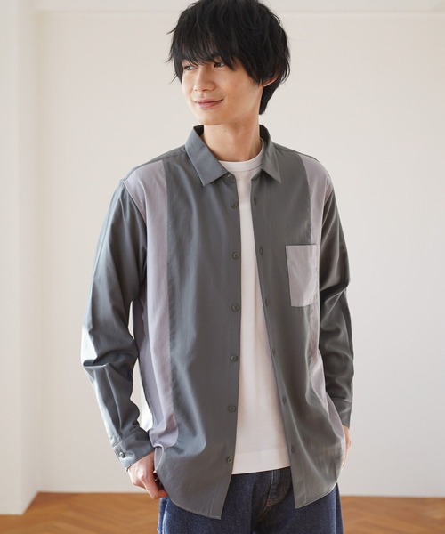GLOBAL WORK(グローバルワーク)の「サラサマ切り替えシャツ/長袖/234564(シャツ/ブラウス・メンズ・ライトグレー/ブラック/ネイビー/ブルー/チャコール・SMALL/MEDIUM/LARGE/X-LARGE/X-SMALL/3XL/XX-LARGE)」の17枚目の写真