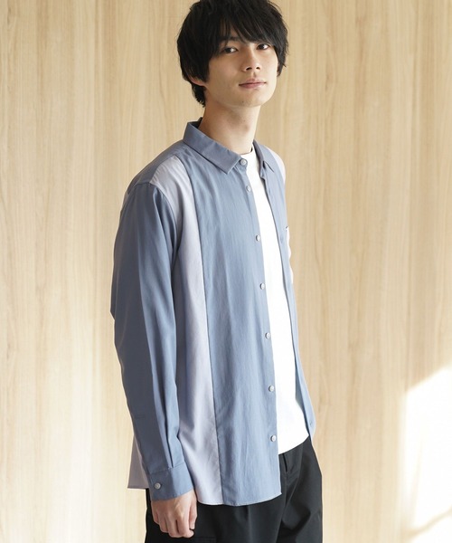 GLOBAL WORK(グローバルワーク)の「サラサマ切り替えシャツ/長袖/234564(シャツ/ブラウス・メンズ・ライトグレー/ブラック/ネイビー/ブルー/チャコール・SMALL/MEDIUM/LARGE/X-LARGE/X-SMALL/3XL/XX-LARGE)」の21枚目の写真