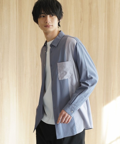 GLOBAL WORK(グローバルワーク)の「サラサマ切り替えシャツ/長袖/234564(シャツ/ブラウス・メンズ・ライトグレー/ブラック/ネイビー/ブルー/チャコール・SMALL/MEDIUM/LARGE/X-LARGE/X-SMALL/3XL/XX-LARGE)」の22枚目の写真