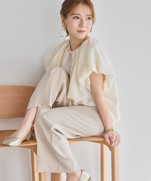 INTER FACTORY(インターファクトリー)の「yumi. - ウエストマークデザインスラックス(セットアップ対応)【オフィスシーンにも◎】 made in INTER FACTORY(スラックス・レディース・モカ/ベージュ・LARGE/MEDIUM)」の17枚目の写真