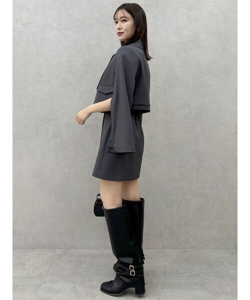 dazzlin（ダズリン）の「【セットアップ対応】レイヤードライクショートジャケット（テーラードジャケット・レディース・チャコールグレー/アイボリー/その他1・FREE）」の15枚目の写真