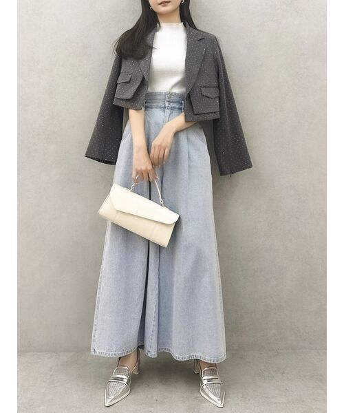 dazzlin（ダズリン）の「【セットアップ対応】レイヤードライクショートジャケット（テーラードジャケット・レディース・チャコールグレー/アイボリー/その他1・FREE）」の13枚目の写真