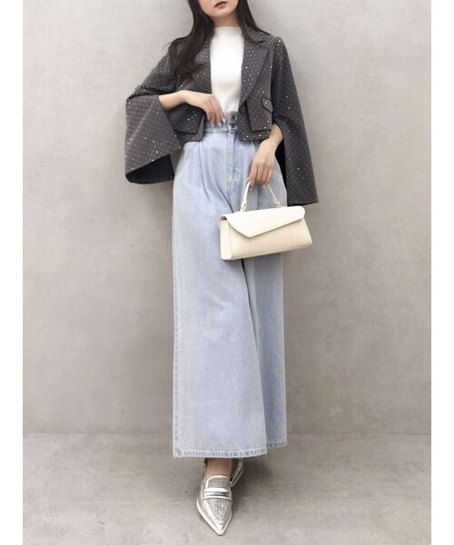 dazzlin（ダズリン）の「【セットアップ対応】レイヤードライクショートジャケット（テーラードジャケット・レディース・チャコールグレー/アイボリー/その他1・FREE）」の18枚目の写真