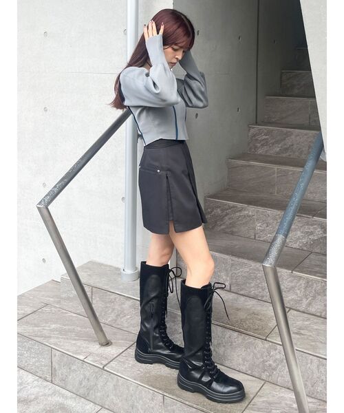 MURUA（ムルーア）の「【SET UP対応】サイドファスナーミニスカート（スカート・レディース・グレー/ブラック/ベージュ・2/1）」の22枚目の写真